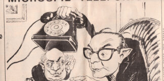 “Nano maledetto non sarai mai eletto”, il distico in Parlamento Andreotti e Fanfani in una vignetta del 9 marzo 1973, di Sergio Ippoliti.