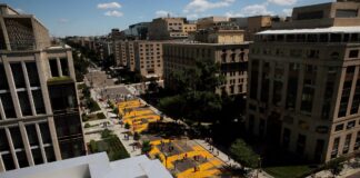 Proteste: una vista dall’alto George Floyd proteste strada