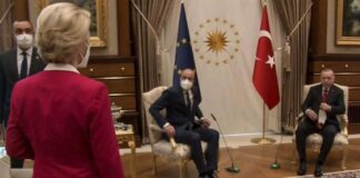 Prego, si accomodi dove trova posto Erdogan Von der Leyen